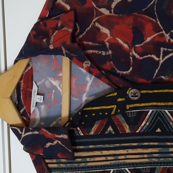 NWT JOHN MARK PARIS MULTICOLOR/MULTI-PATTERN TUNIC SZ S - Picture 2 of 16